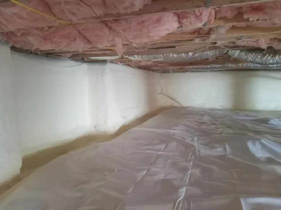 Crawl space encapsulation with closed-cell spray foam for Metal Roof Coating in Nibley